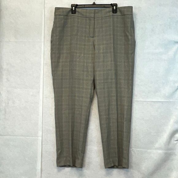 EVAN-PICONE Women’s Plaid Dress Pants 18 Chocolate Brown Black Houndstooth Check - Picture 1 of 13